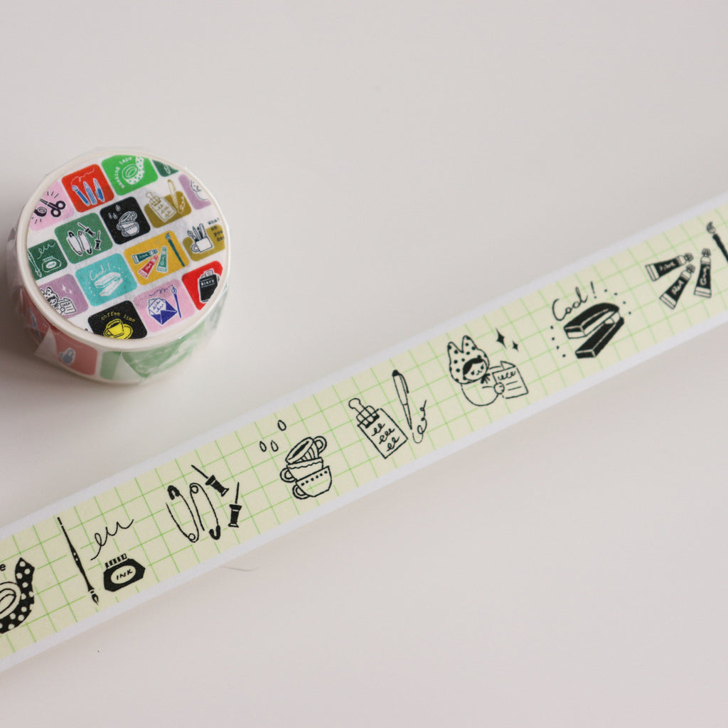 【NECOCHA】Washi Tape- Stationery Time