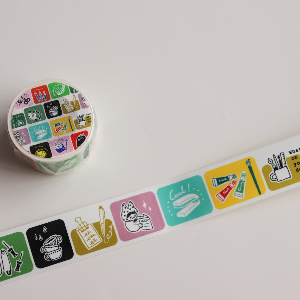 【NECOCHA】Washi Tape- Stationery Time