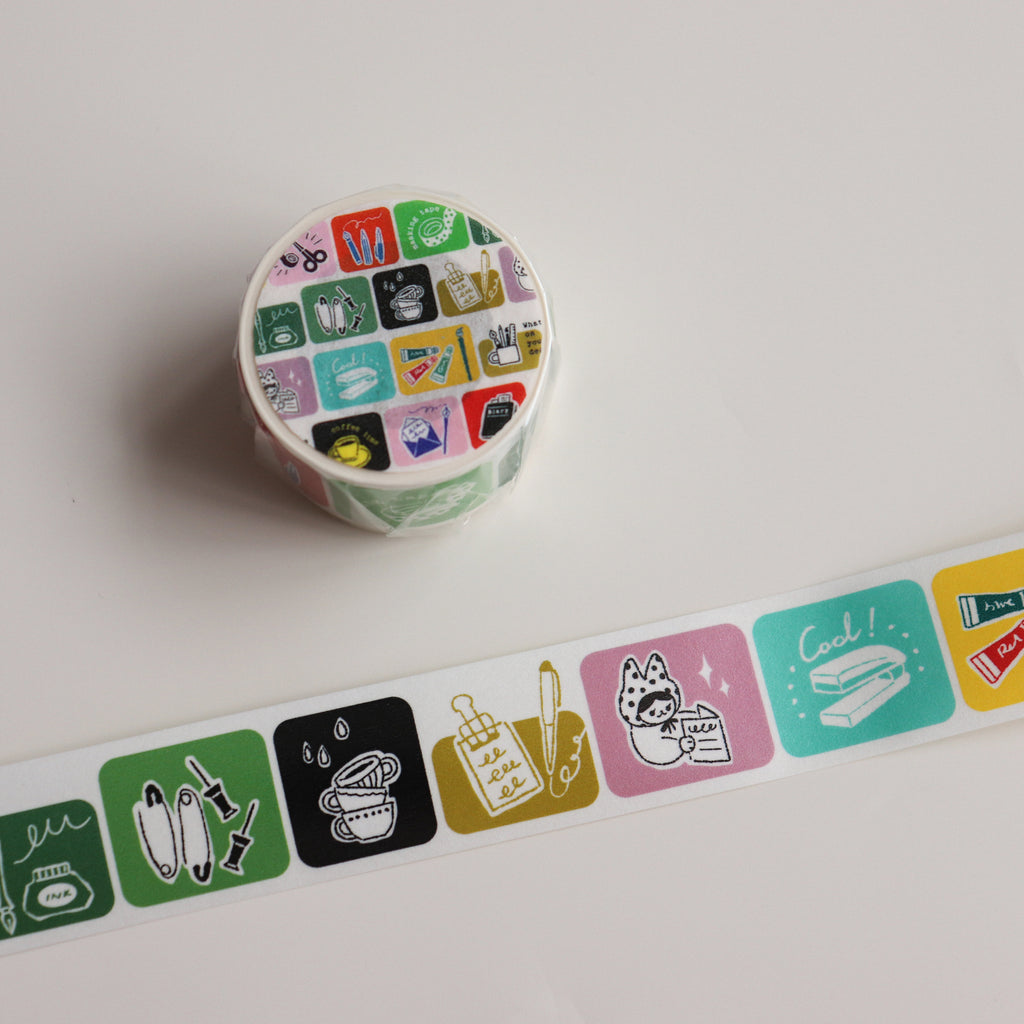 【NECOCHA】Washi Tape- Stationery Time