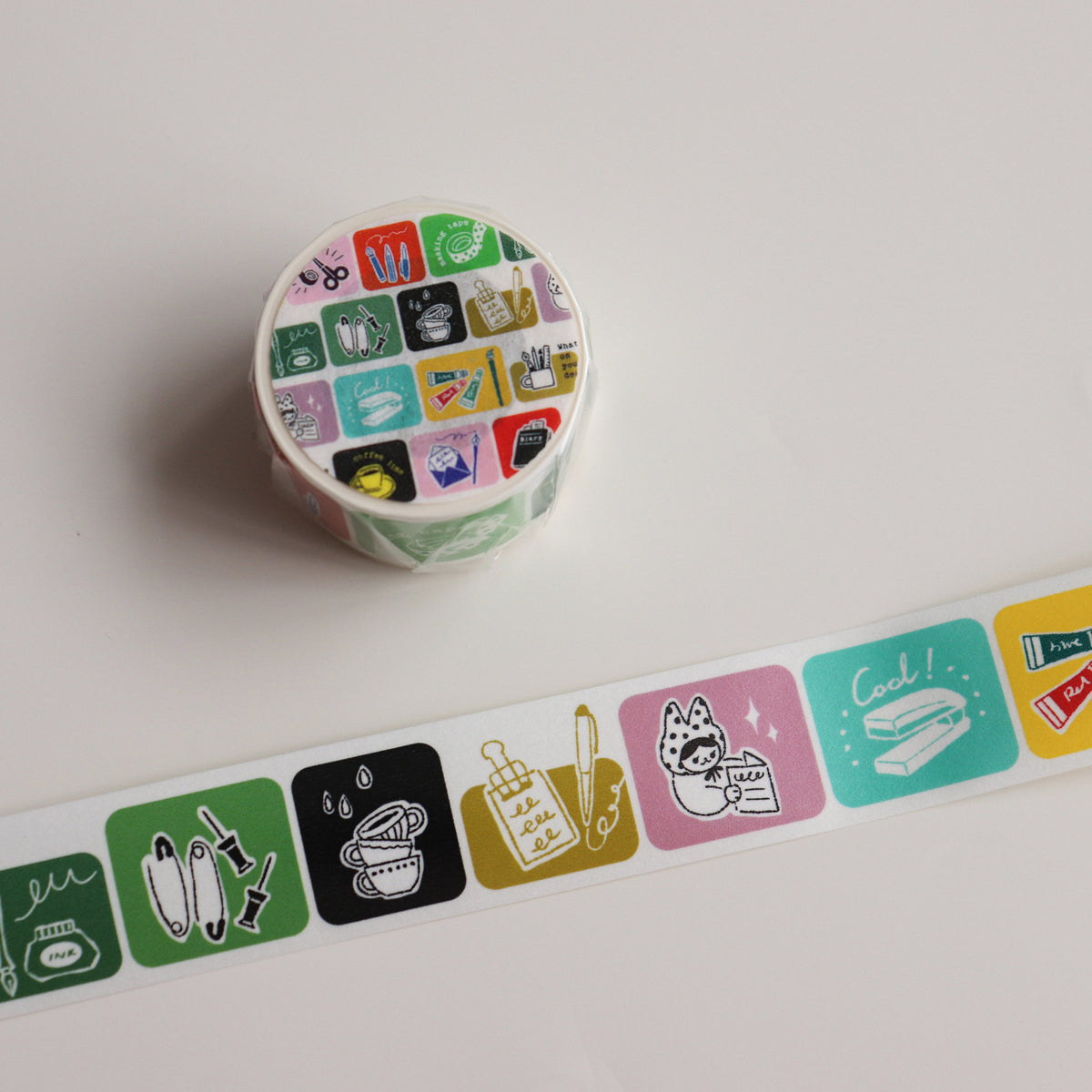 【NECOCHA】Washi Tape- Stationery Time
