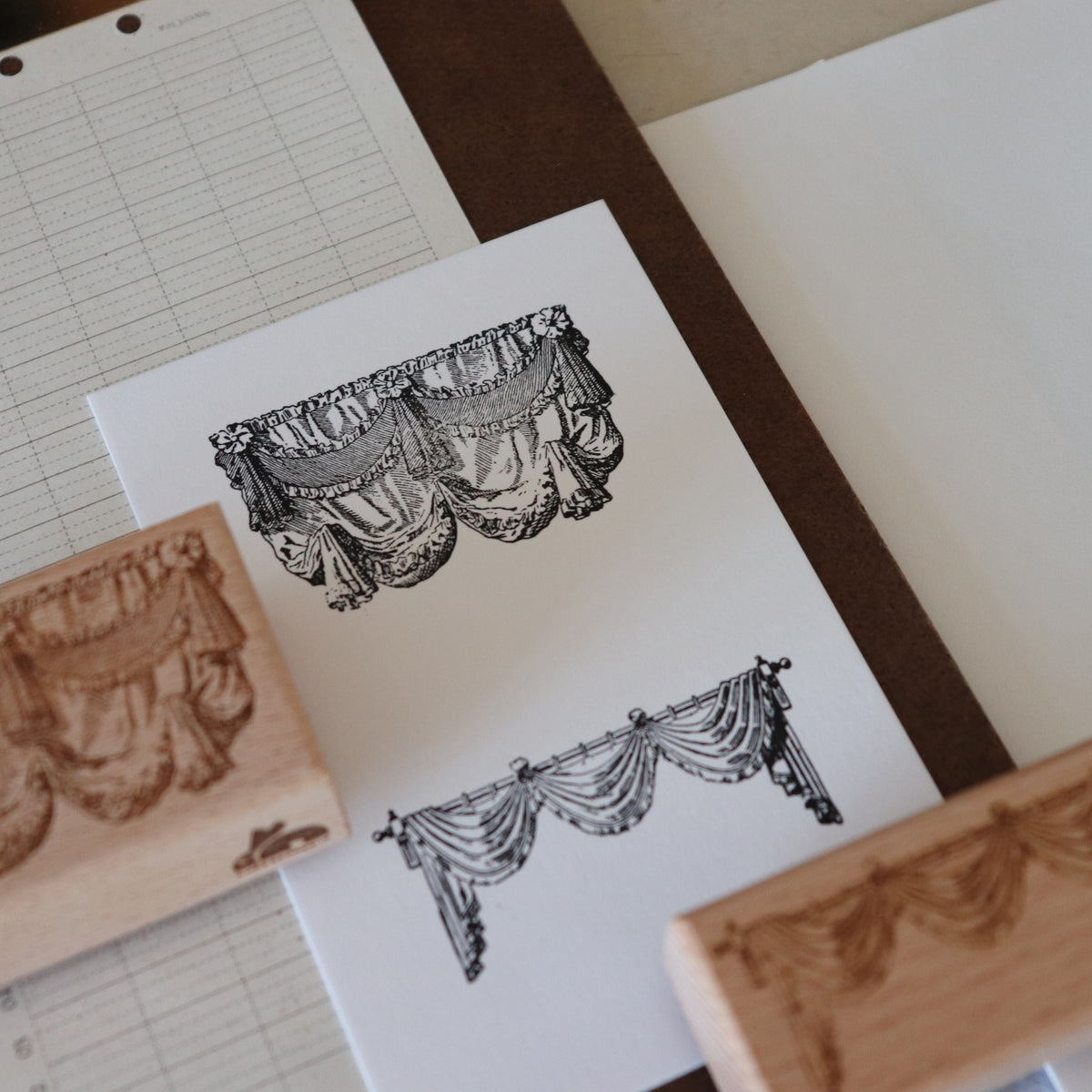 [Bunny Craft House] Wood Stamp- Drapery