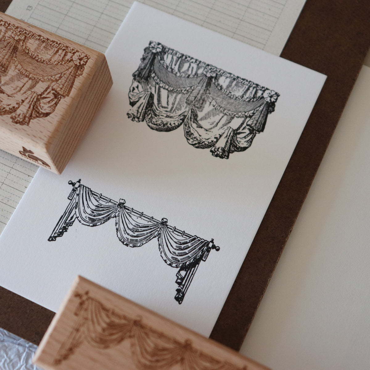 [Bunny Craft House] Wood Stamp- Drapery