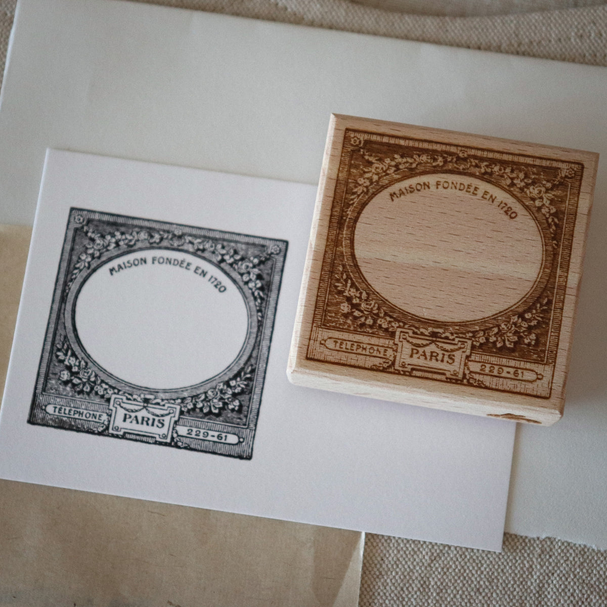 [Bunny Craft House] Wood Stamp - Parisian Frame