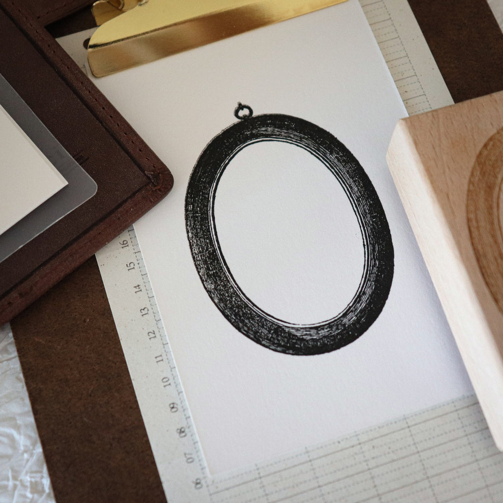 [Bunny Craft House] Wood Stamp - Detailed Oval Mirror