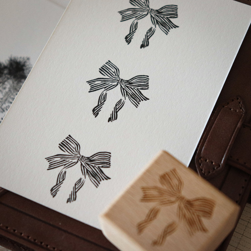 [Bunny Craft House] Wood Stamp - Fluid Line Bow