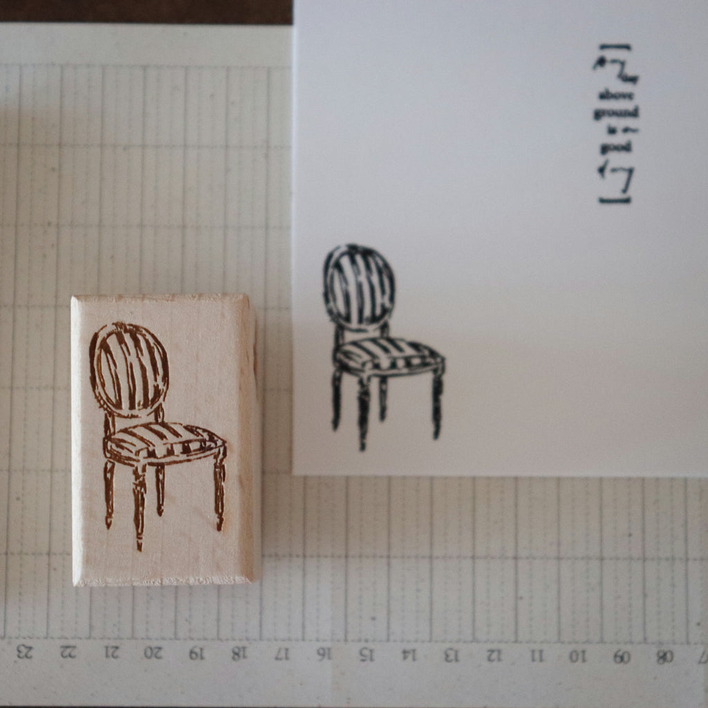 [Bunny Craft House] Wood Stamp - Ticking Stripe Chair