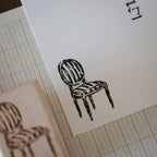 [Bunny Craft House] Wood Stamp - Ticking Stripe Chair