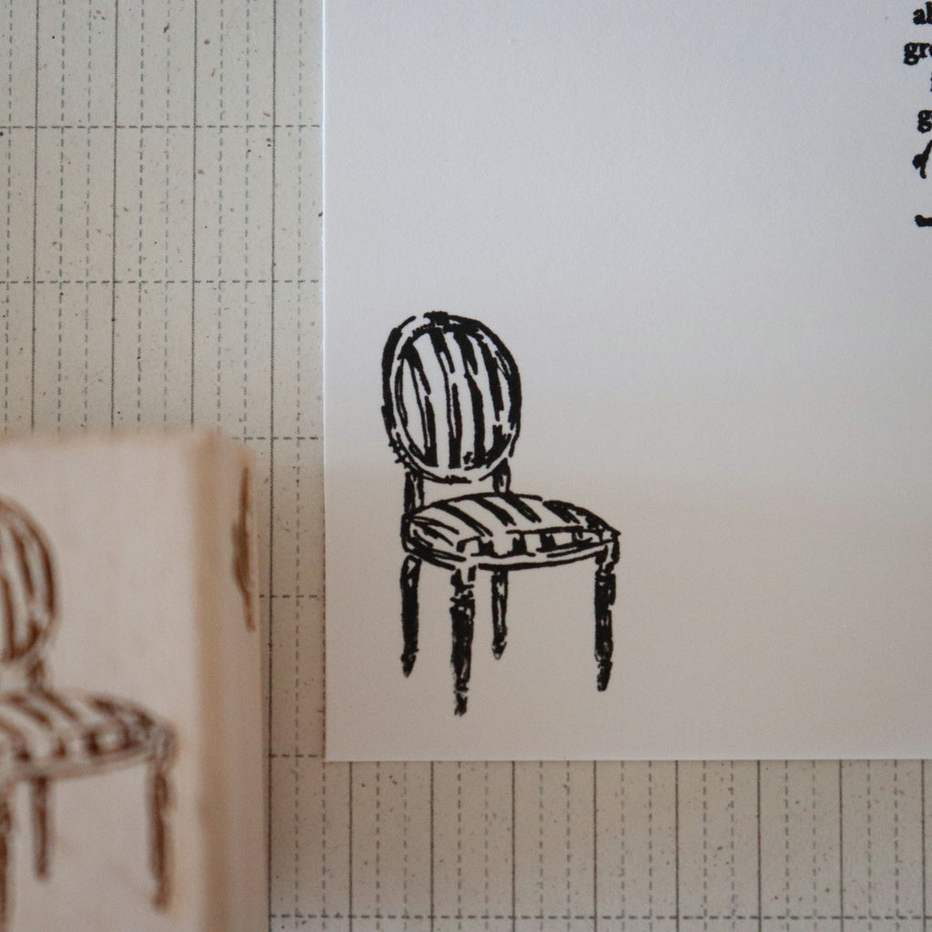 [Bunny Craft House] Wood Stamp - Ticking Stripe Chair