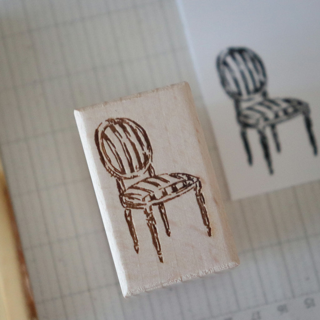 [Bunny Craft House] Wood Stamp - Ticking Stripe Chair