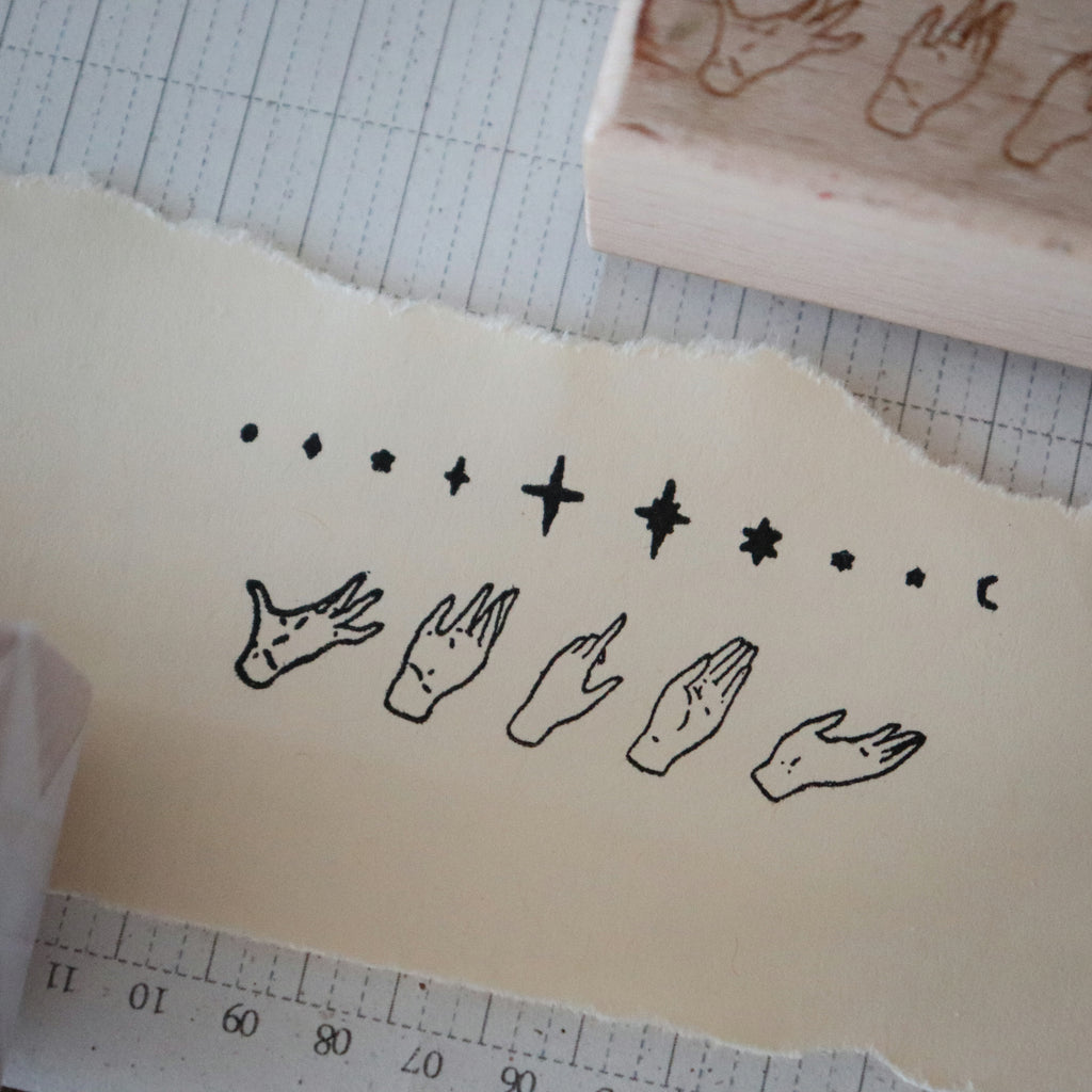 [Bunny Craft House] Wood Stamp - Hand & Stars