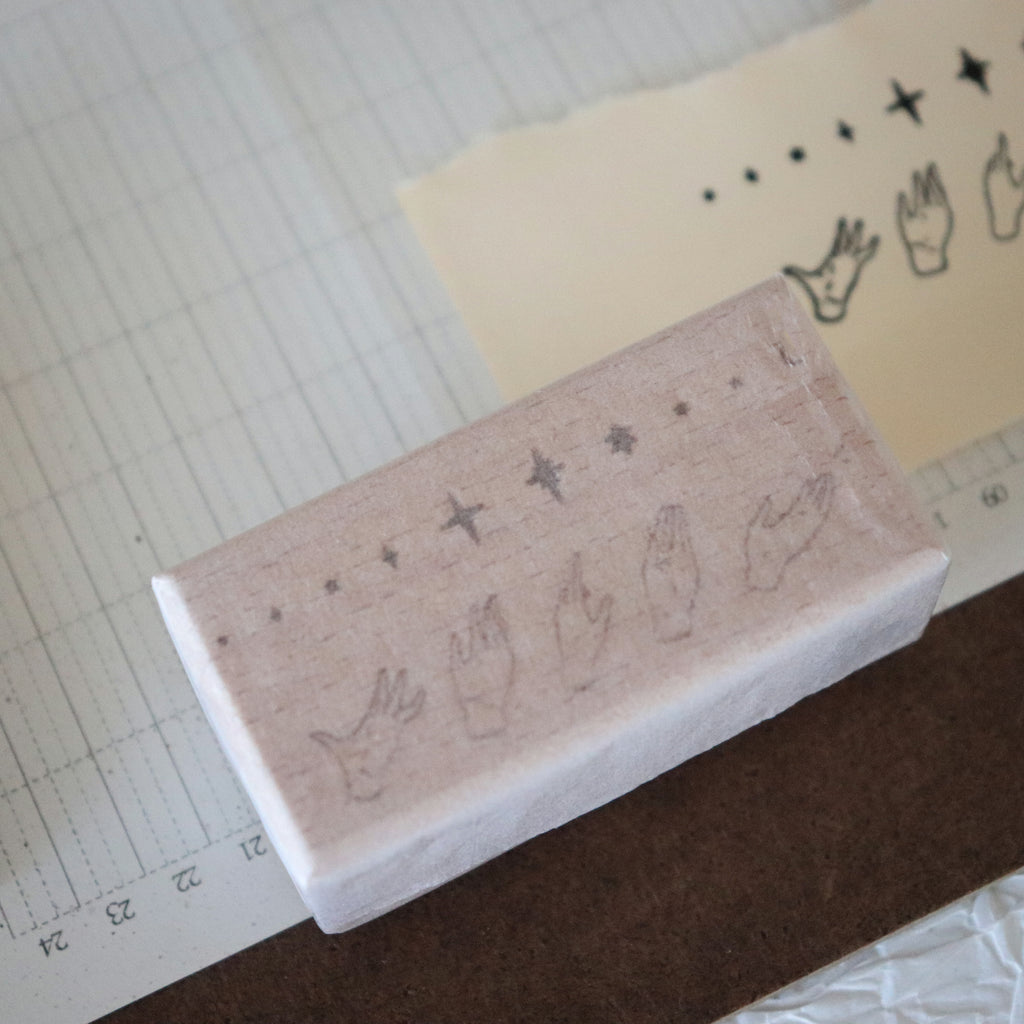 [Bunny Craft House] Wood Stamp - Hand & Stars