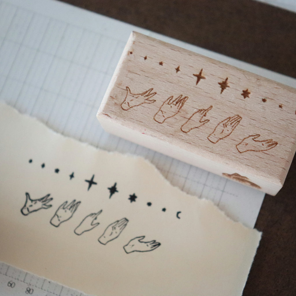 [Bunny Craft House] Wood Stamp - Hand & Stars