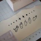 [Bunny Craft House] Wood Stamp - Hand & Stars