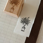 [Bunny Craft House] Wood Stamp - Botanical Urn
