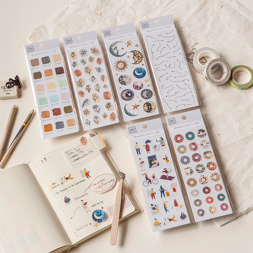 MU Whispered Corners Die-cut Mini Sticker Sheet - Ordinary Days （06）