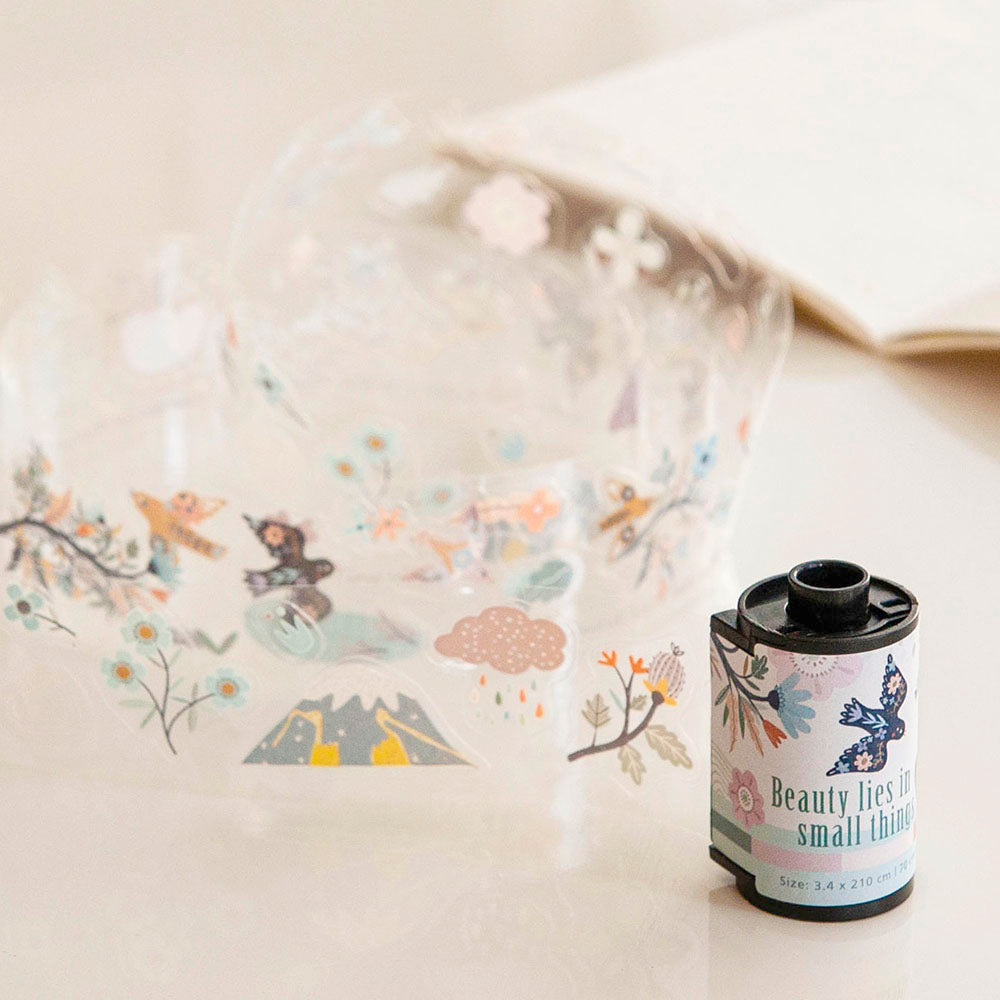 MU Kiss-Cut PET Roll Tape - Feather & Blossom