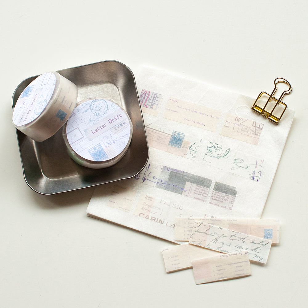 MU Washi Tape with Release Paper- Letter Drift