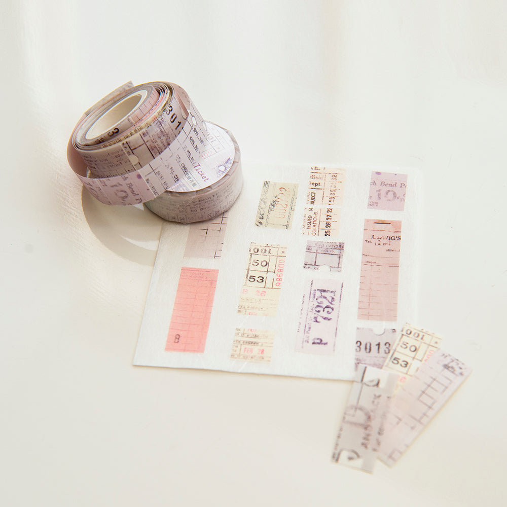 MU Washi Tape with Release Paper- Blur Ticket