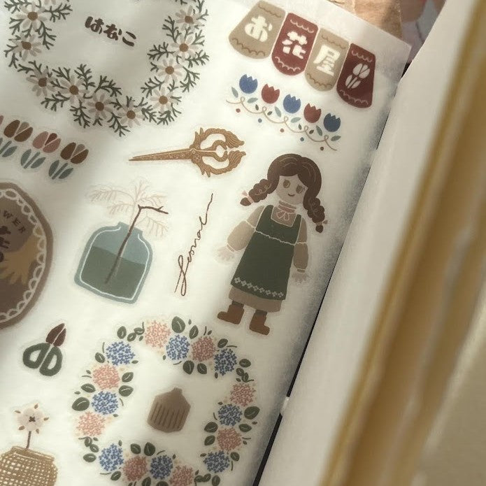 【Breezy Studio】Flower shop Print-on Sticker