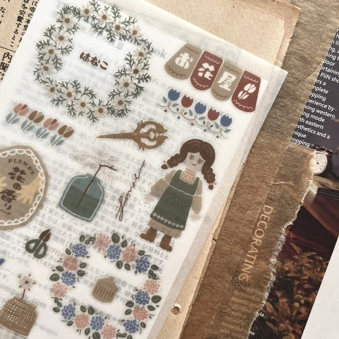 【Breezy Studio】Flower shop Print-on Sticker