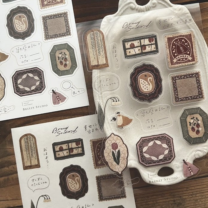 【Breezy Studio】Flower window - 3 material sticker set