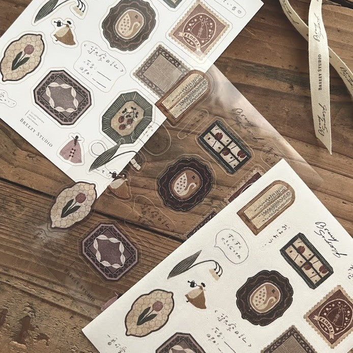 【Breezy Studio】Flower window - 3 material sticker set