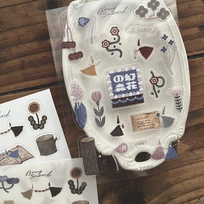 【Breezy Studio】Forest of flower - 3 material sticker set