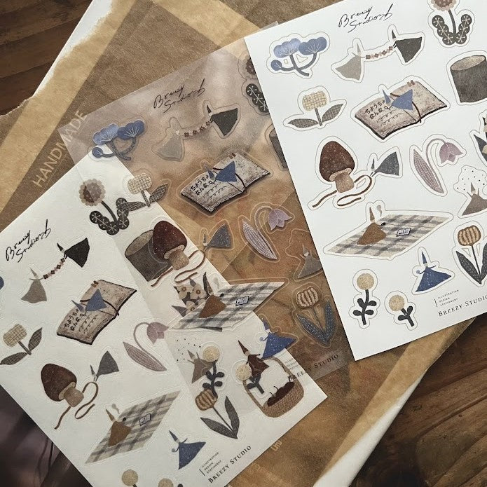 【Breezy Studio】Forest of flower - 3 material sticker set