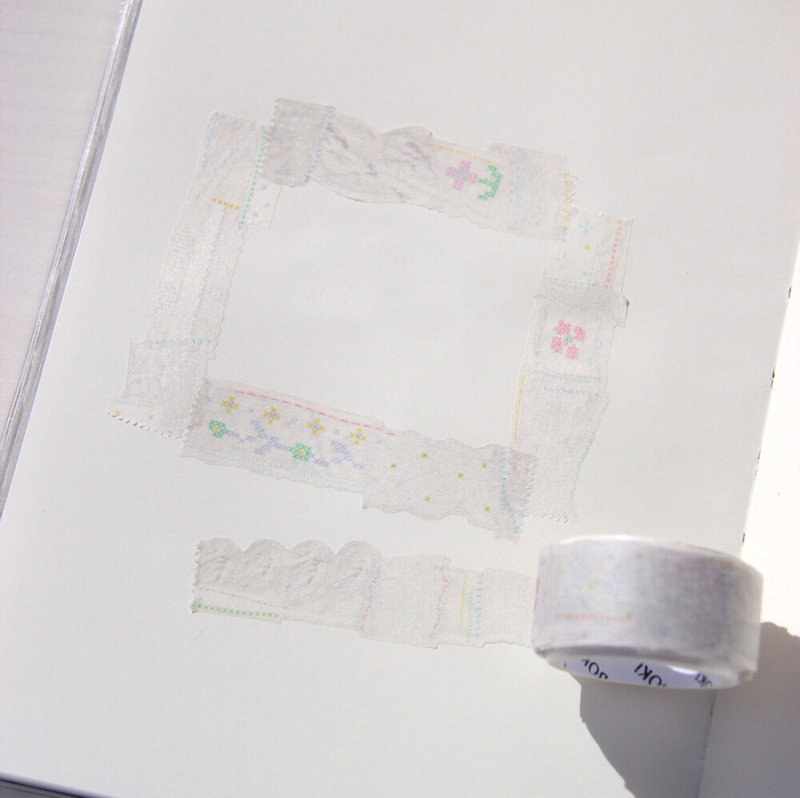 [BOKI] Die-cut Masking Tape- Patchwork - White Lace