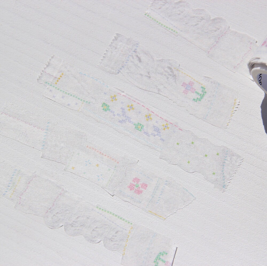 [BOKI] Die-cut Masking Tape- Patchwork - White Lace