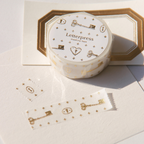 [BOKI] Masking Tape- Letterpress Gold Foil - Vintage Keys