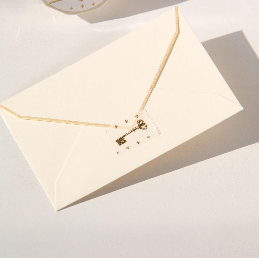 [BOKI] Masking Tape- Letterpress Gold Foil - Vintage Keys