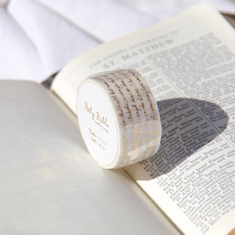 [BOKI] Masking Tape- Holy Bible Gold Foil - Christmas