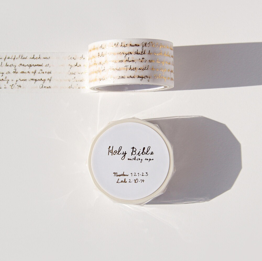 [BOKI] Masking Tape- Holy Bible Gold Foil - Christmas