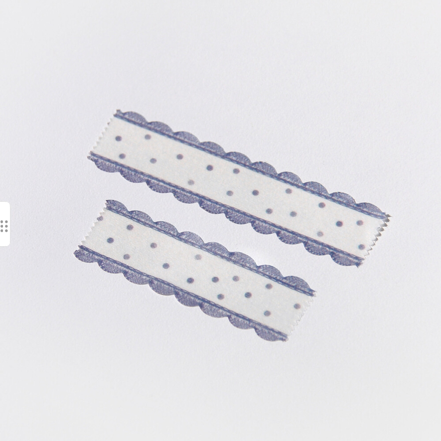 [BOKI] Masking Tape- Vintage Ribbon - Navy Dot