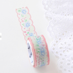 [BOKI] Die-cut Masking Tape- Flower Ribbon - Blue Peony
