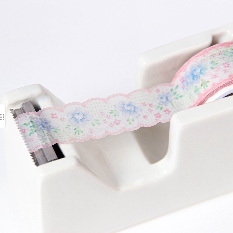 [BOKI] Die-cut Masking Tape- Flower Ribbon - Blue Peony