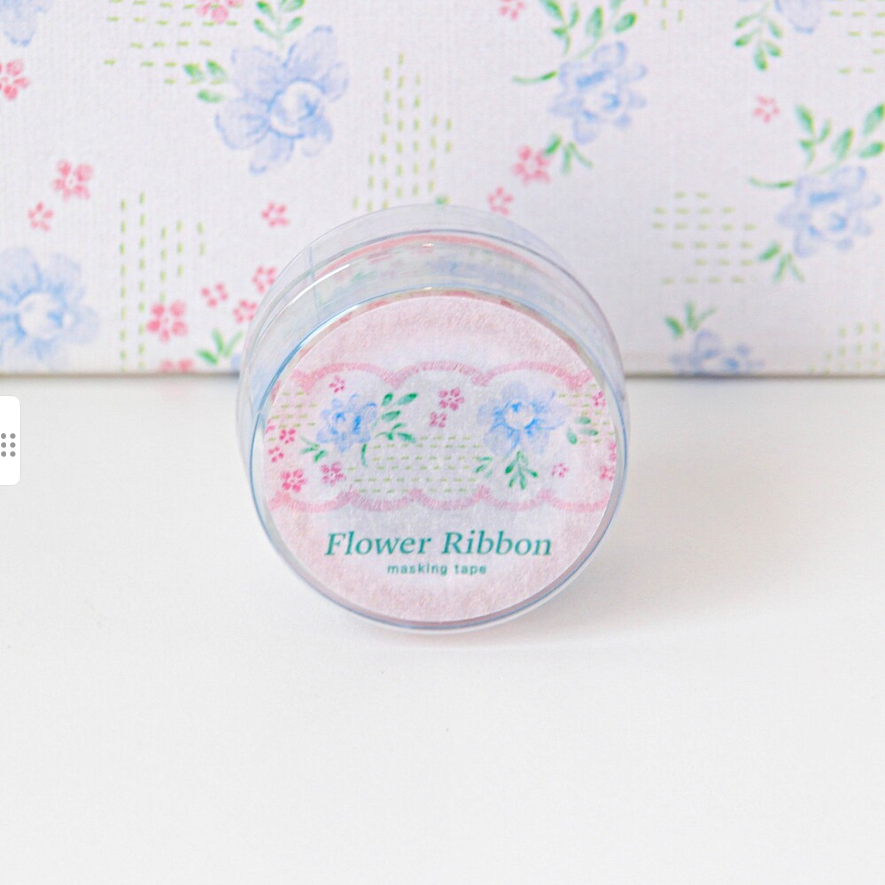 [BOKI] Die-cut Masking Tape- Flower Ribbon - Blue Peony