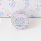 [BOKI] Die-cut Masking Tape- Flower Ribbon - Blue Peony