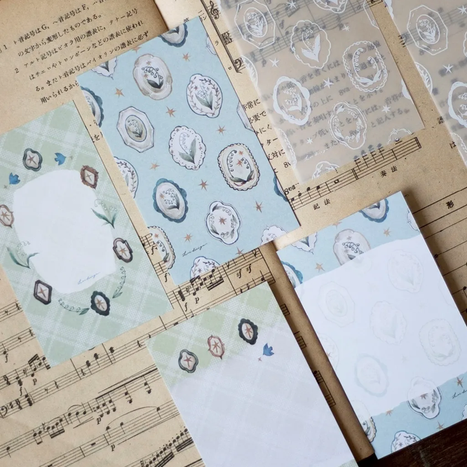 【LOI Design】Memo- Lily of the Valley Collection – Floral Plate Mini 5 Memo