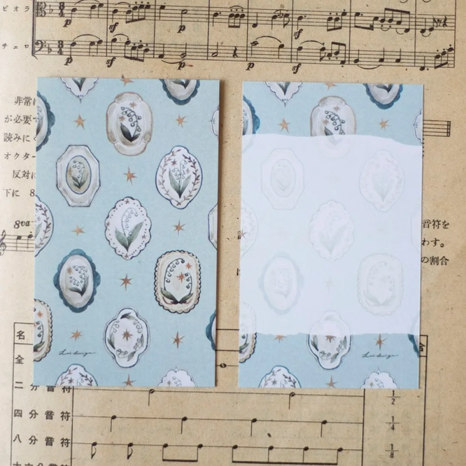 【LOI Design】Memo- Lily of the Valley Collection – Floral Plate Mini 5 Memo