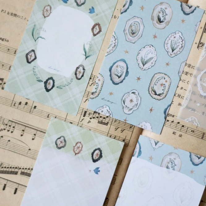 【LOI Design】Memo- Lily of the Valley Collection – Floral Plate Mini 5 Memo