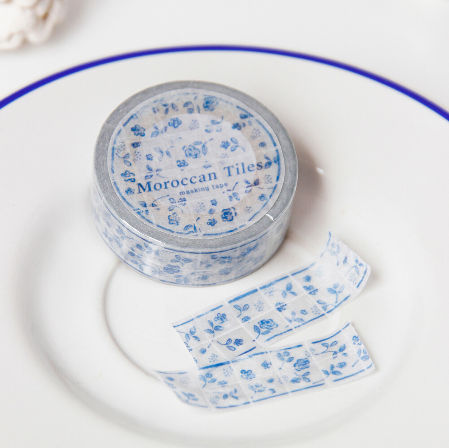 [BOKI]Masking Tape- Moroccan Tiles - Majorelle Blue