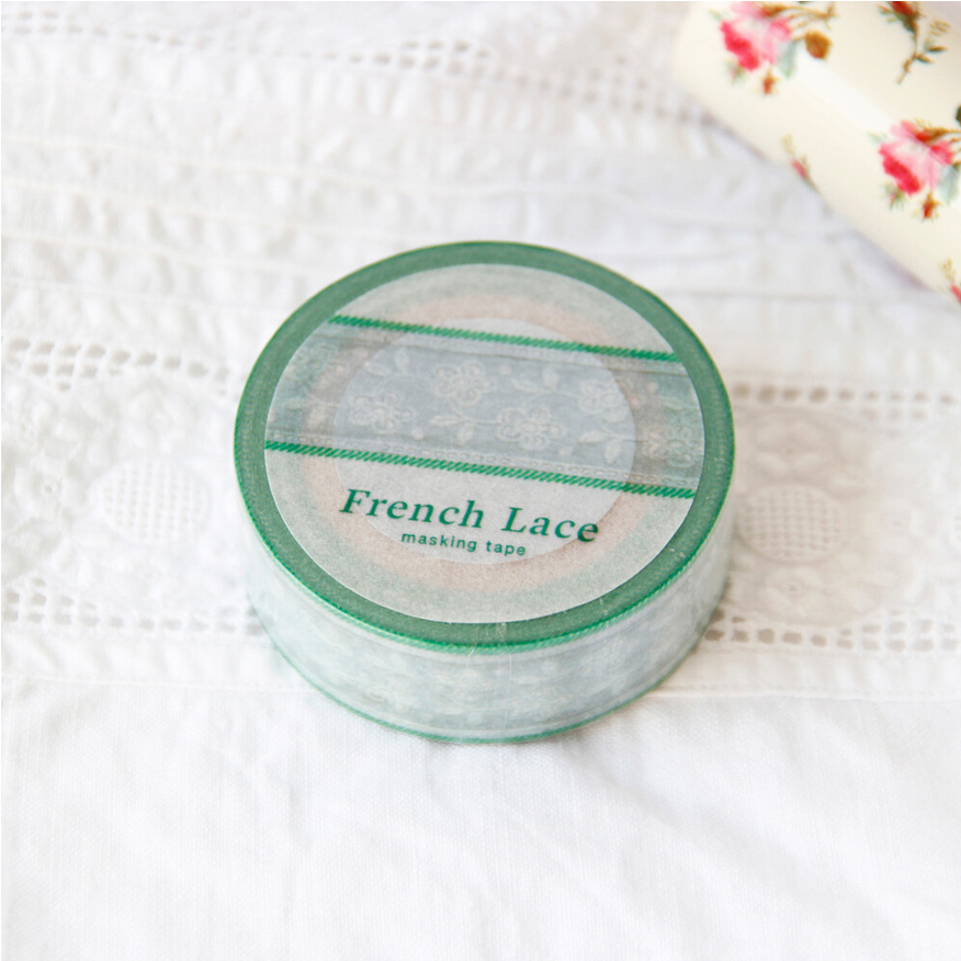 [BOKI]Masking Tape- French Lace - Vert Franc