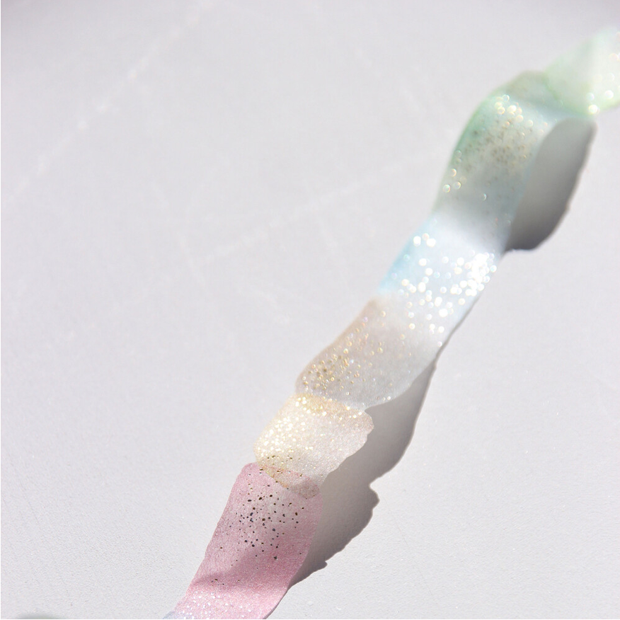 [BOKI]Die-cut Wahi Tape- Glitter Flow Foil