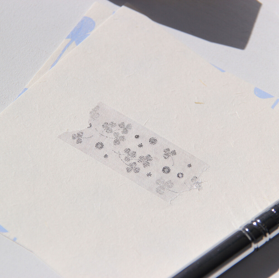 [BOKI]Washi Tape- Jacquard Silver Foil - Clover of Happiness