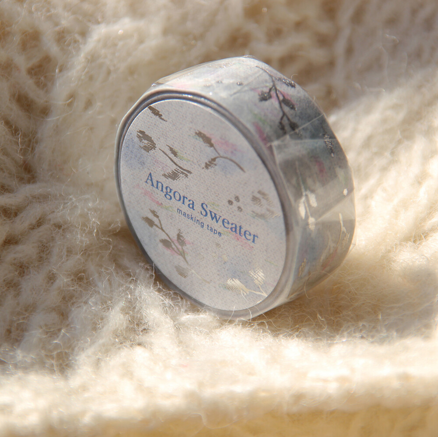 [BOKI]Washi Tape- Angora Sweater Silver Foil - Glint Flora