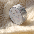 [BOKI]Washi Tape- Angora Sweater Silver Foil - Glint Flora