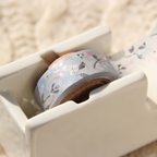 [BOKI]Washi Tape- Angora Sweater Silver Foil - Glint Flora