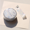 [BOKI]Washi Tape- Angora Sweater Silver Foil - Glint Flora
